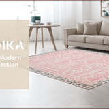 Ultra Soft Area Rug, Non Slip, Stain Resistant, Washable Area Rugs for Living Room, Bedroom, Contemporary Shaggy Patterned Delight(Pink)