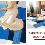 Ultra Soft Area Rug, Non Slip, Stain Resistant, Washable Area Rugs for Living Room, Bedroom, Elegant White Fuzzy Accents(Blue)