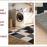 Distressed Black Checkered Farmhouse(Beige)