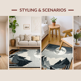 Ultra Soft Area Rug, Non Slip, Stain Resistant, Washable Area Rugs for Living Room, Bedroom, Charming Gray Toned Wildlife Art(Gray)