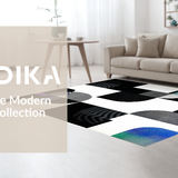 Ultra Soft Area Rug, Non Slip, Stain Resistant, Washable Area Rugs for Living Room, Bedroom, Sleek Monochrome Abstract Motif(Black)