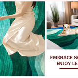 Ultra Soft Area Rug, Non Slip, Stain Resistant, Washable Area Rugs for Living Room, Bedroom, Elegant Turquoise and Green Fusion(Blue)