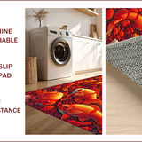 Ultra Soft Area Rug, Non Slip, Stain Resistant, Washable Area Rugs for Living Room, Bedroom, Artistic Fishing Themed Indoor Outdoor Low Pile Rug(Red)