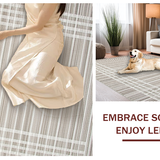 Ultra Soft Area Rug, Non Slip, Stain Resistant, Washable Area Rugs for Living Room, Bedroom, Elegant Earthy Border Design(Beige)