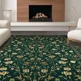 Ultra Soft Area Rug, Non Slip, Stain Resistant, Washable Area Rugs for Living Room, Bedroom, Chic Moody Botanical Illustration(Green)