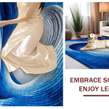 Ultra Soft Area Rug, Non Slip, Stain Resistant, Washable Area Rugs for Living Room, Bedroom, Vibrant Abstract 3D Illusion(Blue)