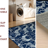 Ultra Soft Area Rug, Non Slip, Stain Resistant, Washable Area Rugs for Living Room, Bedroom, Luxe Blue Animalistic Appeal(Blue)