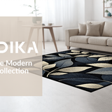 Ultra Soft Area Rug, Non Slip, Stain Resistant, Washable Area Rugs for Living Room, Bedroom, Elegant Nature-Inspired Aesthetic(Gray)