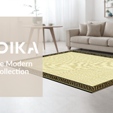Ultra Soft Area Rug, Non Slip, Stain Resistant, Washable Area Rugs for Living Room, Bedroom, Chic Modern Diamond Pattern Elegance(Gold)