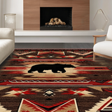 Ultra Soft Area Rug, Non Slip, Stain Resistant, Washable Area Rugs for Living Room, Bedroom, Artful Southwest Color Fusion(Red)