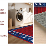 Ultra Soft Area Rug, Non Slip, Stain Resistant, Washable Area Rugs for Living Room, Bedroom, Cozy Textured Texas Home Emblem(Red)
