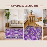 Ultra Soft Area Rug, Non Slip, Stain Resistant, Washable Area Rugs for Living Room, Bedroom, Cosy Earthy Tones Medley(Purple)