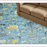 Ultra Soft Area Rug, Non Slip, Stain Resistant, Washable Area Rugs for Living Room, Bedroom, Vibrant Coastal Floral Design(Blue)