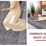 Ultra Soft Area Rug, Non Slip, Stain Resistant, Washable Area Rugs for Living Room, Bedroom, Elegant Foldable Microfiber Home Décor Non-Slip Washable Floor Covering(Blue)