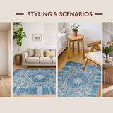 Elegant Transitional Patterned Tiled Style(Blue)