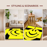 Ultra Soft Area Rug, Non Slip, Stain Resistant, Washable Area Rugs for Living Room, Bedroom, Cool Earthy Tones Graphic Rug(Yellow)