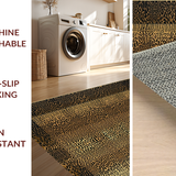 Ultra Soft Area Rug, Non Slip, Stain Resistant, Washable Area Rugs for Living Room, Bedroom, Contemporary Rustic Leopard Motif(Gold)