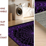 Ultra Soft Area Rug, Non Slip, Stain Resistant, Washable Area Rugs for Living Room, Bedroom, Artistic Halloween-Inspired Lattice Style(Purple)