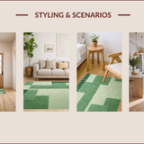 Ultra Soft Area Rug, Non Slip, Stain Resistant, Washable Area Rugs for Living Room, Bedroom, Abstract Low Pile Pet-Friendly Area Carpet(Green)
