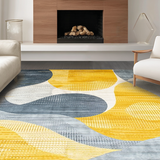 Ultra Soft Area Rug, Non Slip, Stain Resistant, Washable Area Rugs for Living Room, Bedroom, Contemporary Vibrant Patterned Surface(Yellow)