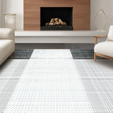 Ultra Soft Area Rug, Non Slip, Stain Resistant, Washable Area Rugs for Living Room, Bedroom, Dynamic Transitional Pattern Play(Black)