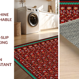 Ultra Soft Area Rug, Non Slip, Stain Resistant, Washable Area Rugs for Living Room, Bedroom, Playful Surrealist Floral Composition(Red)