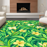 Ultra Soft Area Rug, Non Slip, Stain Resistant, Washable Area Rugs for Living Room, Bedroom, Chic Minimalist Green Bloom Style(Green)