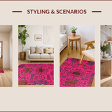 Ultra Soft Area Rug, Non Slip, Stain Resistant, Washable Area Rugs for Living Room, Bedroom, Vibrant Pink Animal Aesthetic(Pink)
