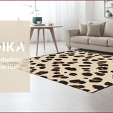 Ultra Soft Area Rug, Non Slip, Stain Resistant, Washable Area Rugs for Living Room, Bedroom, Modern Beige Leopard Print Plush Rug(Beige) - ODIKA