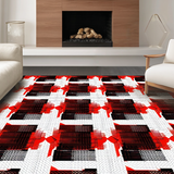Ultra Soft Area Rug, Non Slip, Stain Resistant, Washable Area Rugs for Living Room, Bedroom, Artistic Minimalist Web Arrangement(Red)