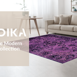 Ultra Soft Area Rug, Non Slip, Stain Resistant, Washable Area Rugs for Living Room, Bedroom, Stylish Transitional Symmetrical Elements(Purple)