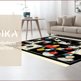 Ultra Soft Area Rug, Non Slip, Stain Resistant, Washable Area Rugs for Living Room, Bedroom, Vibrant Multi-Color Soundwave Aesthetic(Black)