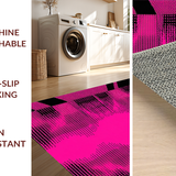 Ultra Soft Area Rug, Non Slip, Stain Resistant, Washable Area Rugs for Living Room, Bedroom, Dynamic Tropical Pattern Fusion(Pink)