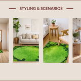 Ultra Soft Area Rug, Non Slip, Stain Resistant, Washable Area Rugs for Living Room, Bedroom, Botanical Green Lily Pad Bedroom Meditation Rug(Green)