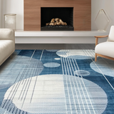 Ultra Soft Area Rug, Non Slip, Stain Resistant, Washable Area Rugs for Living Room, Bedroom, Modern Snowball Inspired Pattern(Blue)