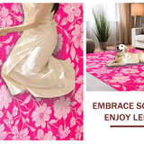 Ultra Soft Area Rug, Non Slip, Stain Resistant, Washable Area Rugs for Living Room, Bedroom, Delicate Blossom Inspired Decor(Pink)