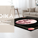 Ultra Soft Area Rug, Non Slip, Stain Resistant, Washable Area Rugs for Living Room, Bedroom, Artistic Lunar Floral Arrangement(Pink)