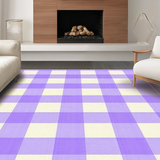 Ultra Soft Area Rug, Non Slip, Stain Resistant, Washable Area Rugs for Living Room, Bedroom, Rustic Cream and Purple Plaid Style(Purple)