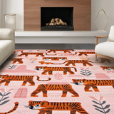 Ultra Soft Area Rug, Non Slip, Stain Resistant, Washable Area Rugs for Living Room, Bedroom, Artistic Fun-Filled Bath Mat(Pink)