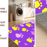 Ultra Soft Area Rug, Non Slip, Stain Resistant, Washable Area Rugs for Living Room, Bedroom, Delightful Soft Paw Print Composition(Purple)