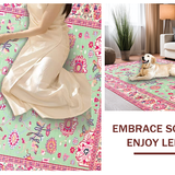 Ultra Soft Area Rug, Non Slip, Stain Resistant, Washable Area Rugs for Living Room, Bedroom, Trendy Modern Medallion Style(Pink)