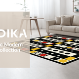 Ultra Soft Area Rug, Non Slip, Stain Resistant, Washable Area Rugs for Living Room, Bedroom, Artistic Playful Dice Arrangement(Black)