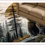 Ultra Soft Area Rug, Non Slip, Stain Resistant, Washable Area Rugs for Living Room, Bedroom, Earthy Hunting Scene Aesthetic(Brown)