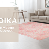 Ultra Soft Area Rug, Non Slip, Stain Resistant, Washable Area Rugs for Living Room, Bedroom, Chic Monochrome Floral Aesthetic(Pink)