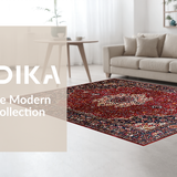 Ultra Soft Area Rug, Non Slip, Stain Resistant, Washable Area Rugs for Living Room, Bedroom, Sophisticated Classic Trellis Theme(Red)