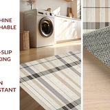 Ultra Soft Area Rug, Non Slip, Stain Resistant, Washable Area Rugs for Living Room, Bedroom, Cozy Rustic Checkered Design(Beige)