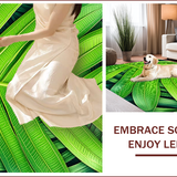 Ultra Soft Area Rug, Non Slip, Stain Resistant, Washable Area Rugs for Living Room, Bedroom, Tropical Leaf Velvet(Green)