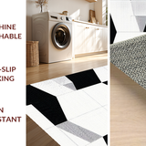 Ultra Soft Area Rug, Non Slip, Stain Resistant, Washable Area Rugs for Living Room, Bedroom, Sleek Minimalist Monochrome Accent(Black)