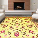 Ultra Soft Area Rug, Non Slip, Stain Resistant, Washable Area Rugs for Living Room, Bedroom, Artistic Cottage Floral Fusion(Yellow)
