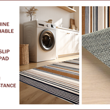 Ultra Soft Area Rug, Non Slip, Stain Resistant, Washable Area Rugs for Living Room, Bedroom, Elegant Striped Neutral Aesthetic(Brown)